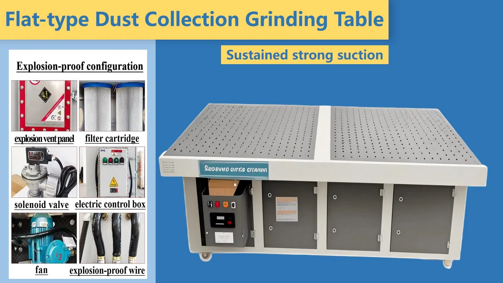 Explosion Proof Downdraft Workbench for Grinding and Polishing Workbench Flat Dust Collector Grinding Table