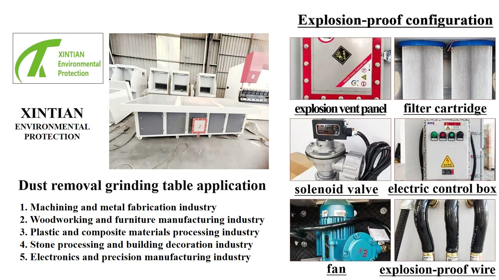 Explosion Proof Polishing Workbench Dust Collector Grinding Table Portable Downdraft Table