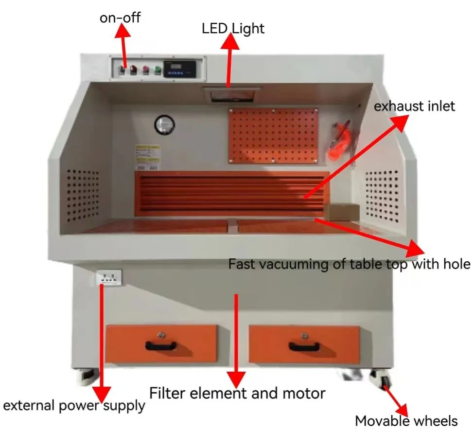 Grinding and Dust Removal Workbench Polishing Downdraft Grinding and Welding Workbench